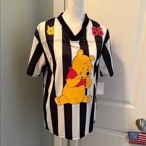 Disney Black and White Striped Winnie the Pooh Jersey